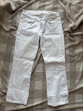 7 For All Mankind White Boot-Cut Jeans